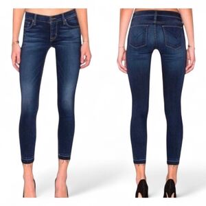 NWT HUDSON JEANS Krista Dark Wash Low Rise Super Skinny Raw Hem Ankle - Size 29